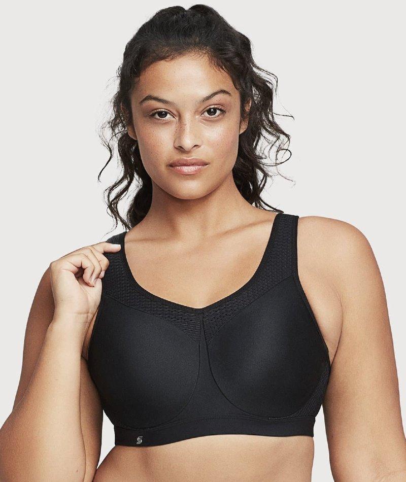 GLAMORISE 9066 Black High Impact Underwire Sports Bra Size 42D New