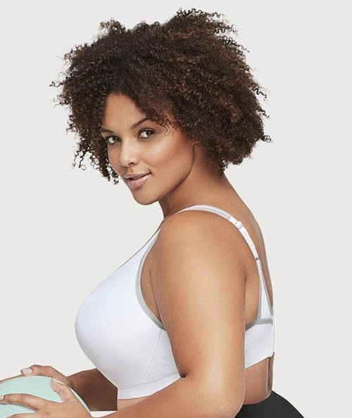 Glamorise High Impact Underwire Sports Bra - White - Curvy Bras