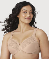 Glamorise Womens Low Cut Wonderwire Lace Underwire Bra 1240 Café 44h :  Target