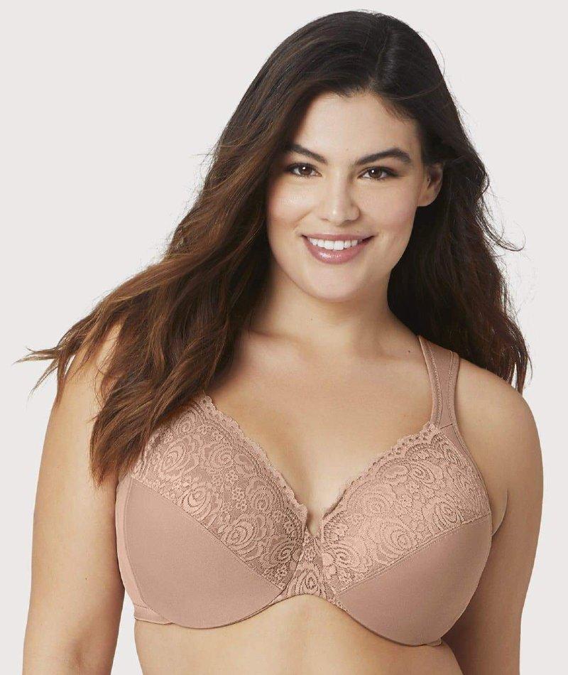 Low Cut WonderWire Lace Bra Mocha