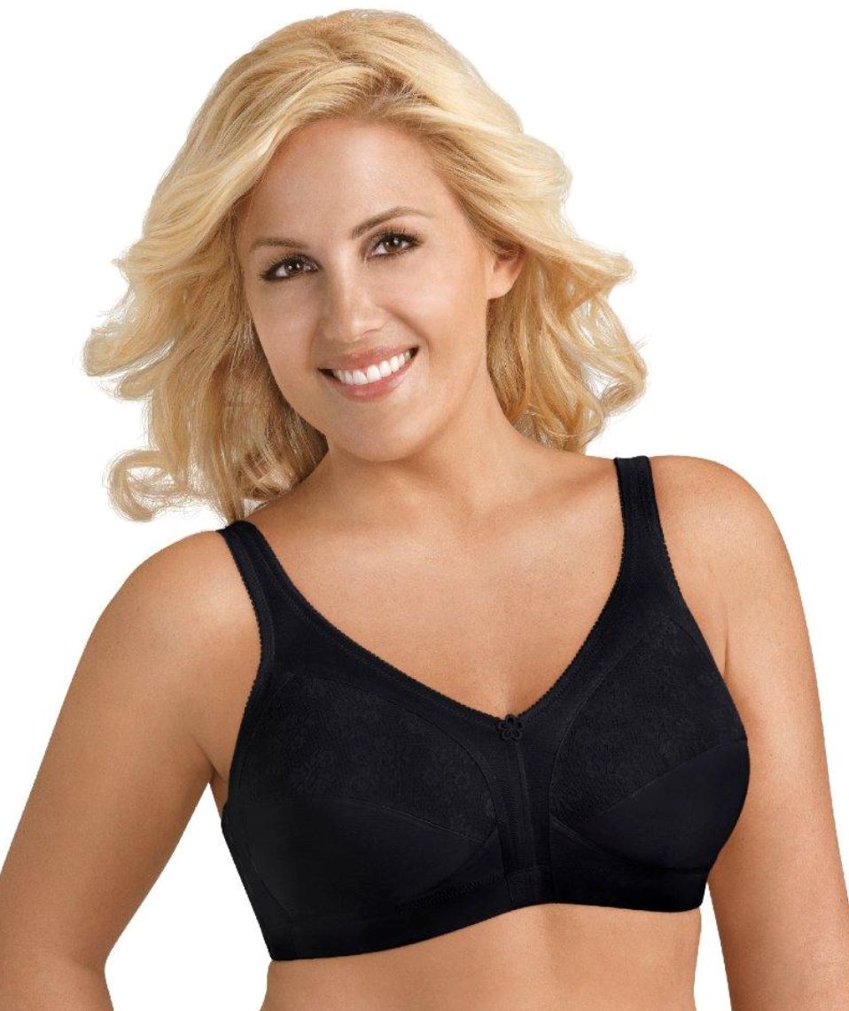 EXQUISITE FORM 5100532 Fully Original Wireless Full-Coverage Bra with Back  Closure, Black, 42DDD : : Clothing, Shoes & Accessories