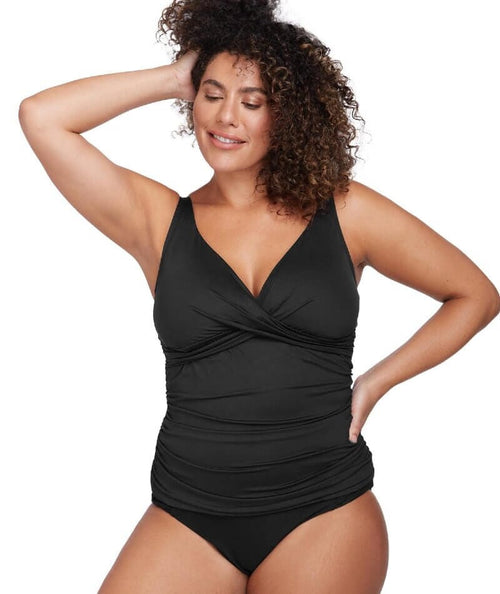 Artesands Recycled Hues Delacroix D-G Cup Wire-free Tankini Top - Blac -  Curvy