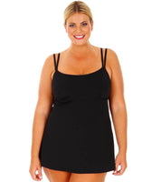 Capriosca Chlorine Resistant Navy & White Dot Tank One Piece - Curvy