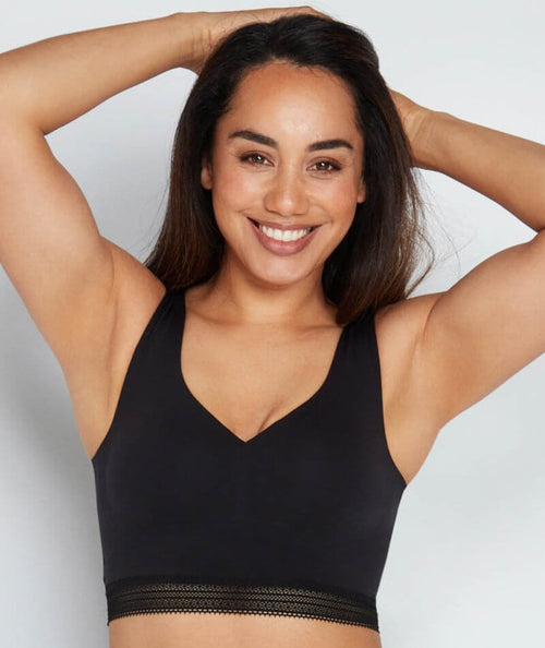 Bendon Comfit Collection Wire-free Crop Top Bra - Black - Curvy