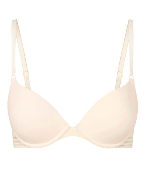 Me. by Bendon Stripe Elastic & Papertouch Demi Bra - Silver Peony