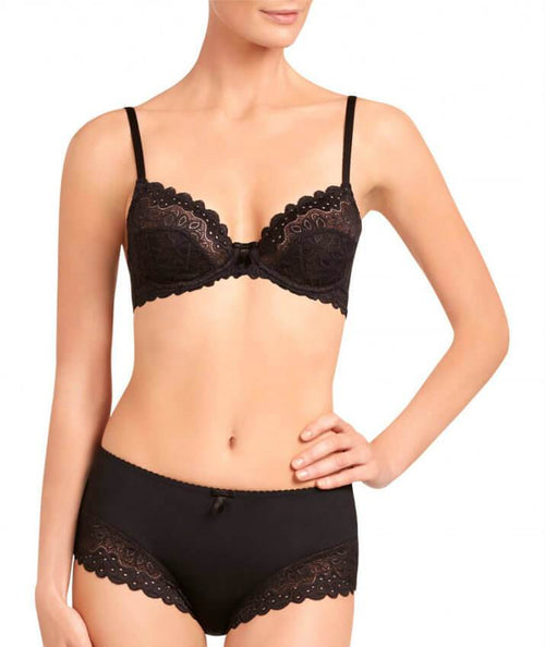 Bendon Yvette Lace Underwire Bra - Black - Curvy Bras