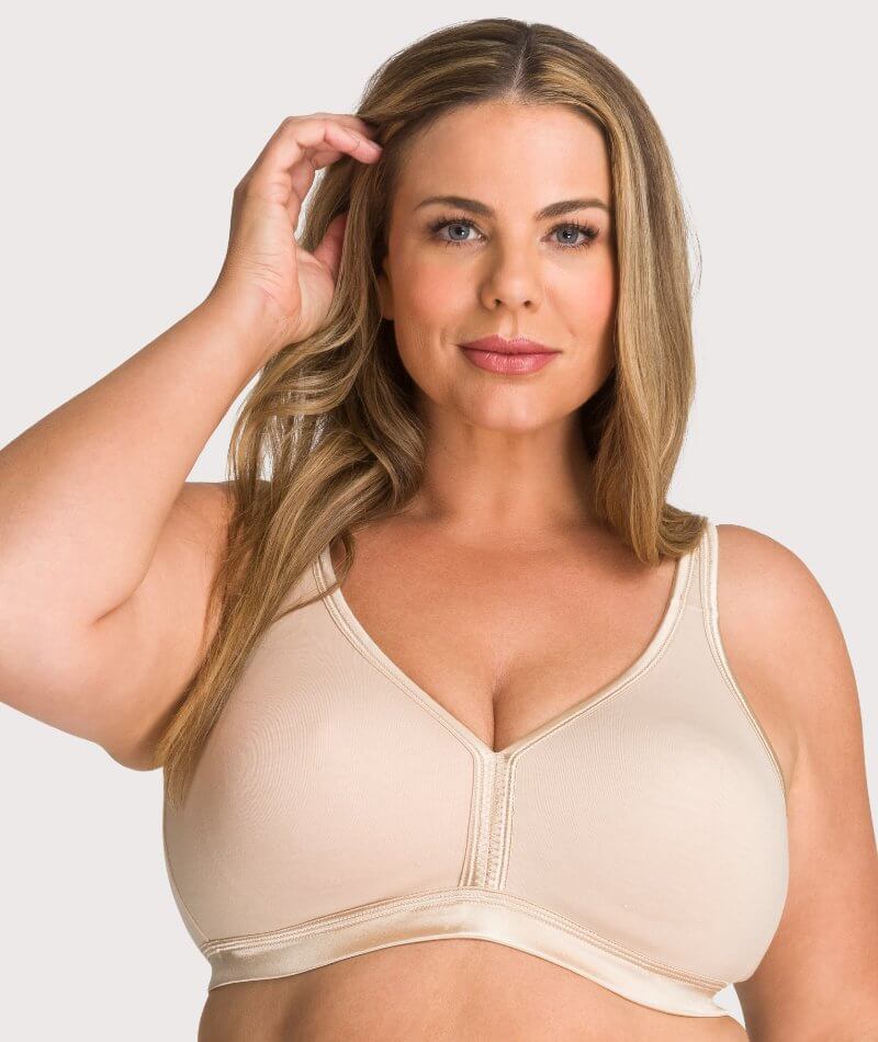 AVENUE | Women's Plus Size Basic Cotton Bra - beige- 44D