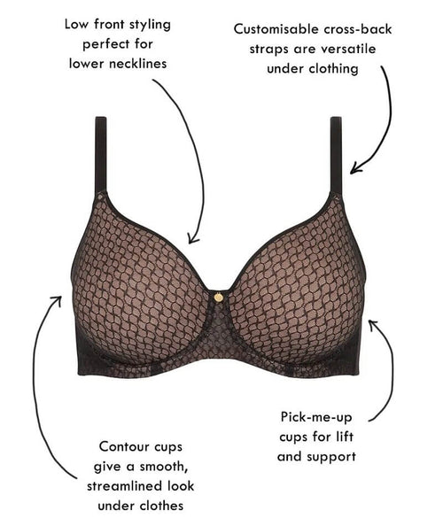 Berlei Lift & Shape T-Shirt Mesh Bra - Navy - Curvy Bras