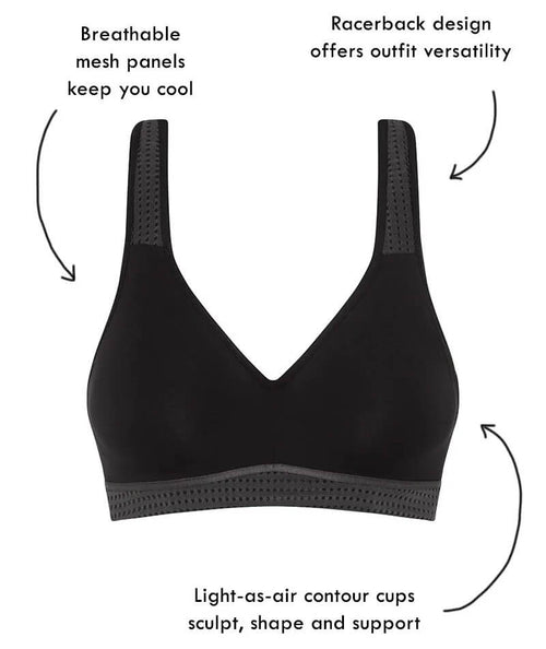 Berlei Electrify Mesh Underwire Crop Sports Bra - Black - Curvy