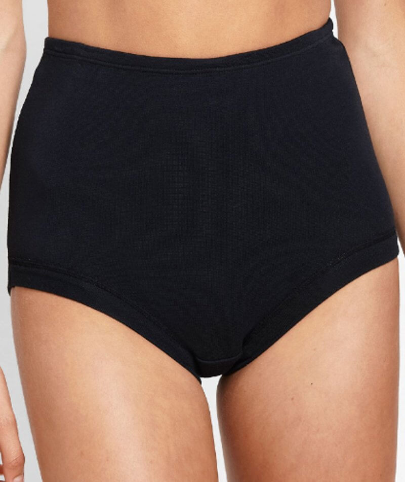 Bonds Cottontails With Extra Lycra Hi-Cut Brief W0M13H Black Womens  Underwear