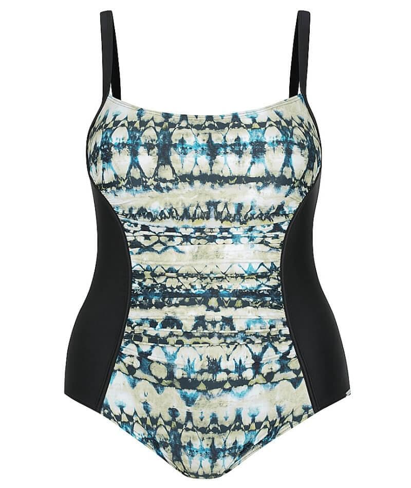 Capriosca Chlorine Resistant Panelled One Piece Swimsuit - Ink and Wat ...