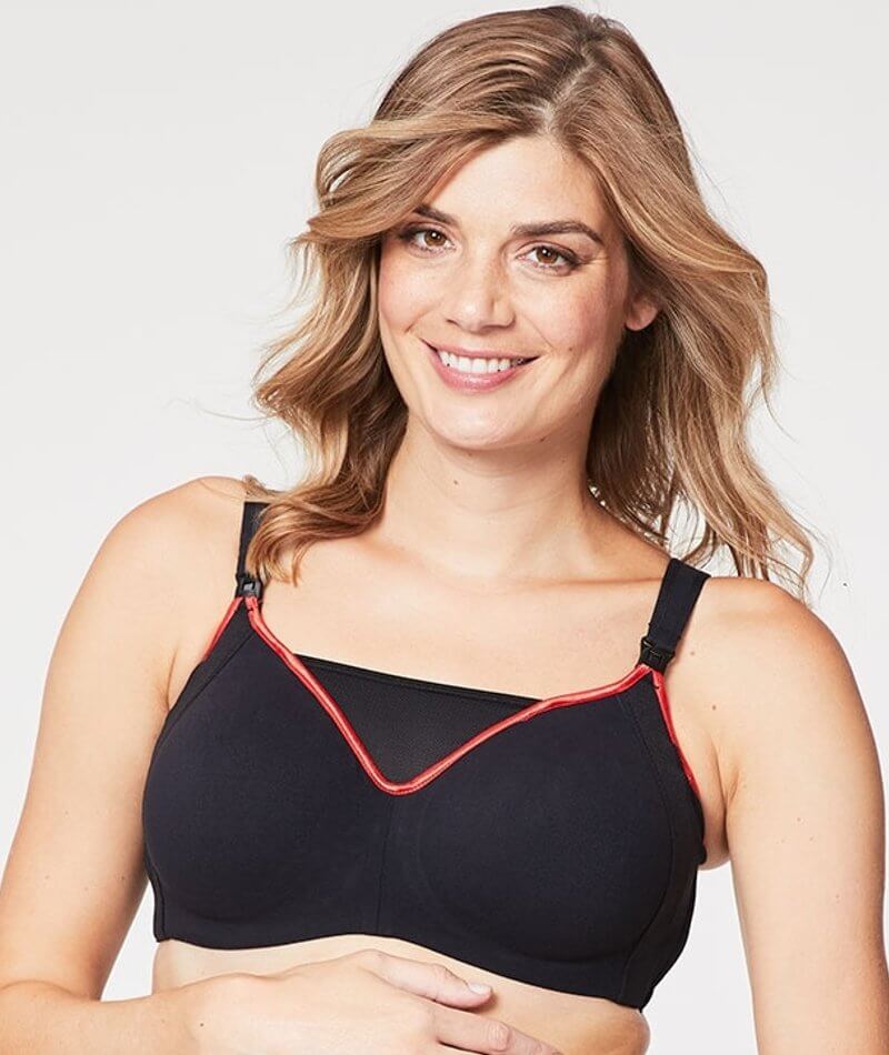 Zest Flexi Wire High Impact Maternity & Nursing Sports Bra - Black