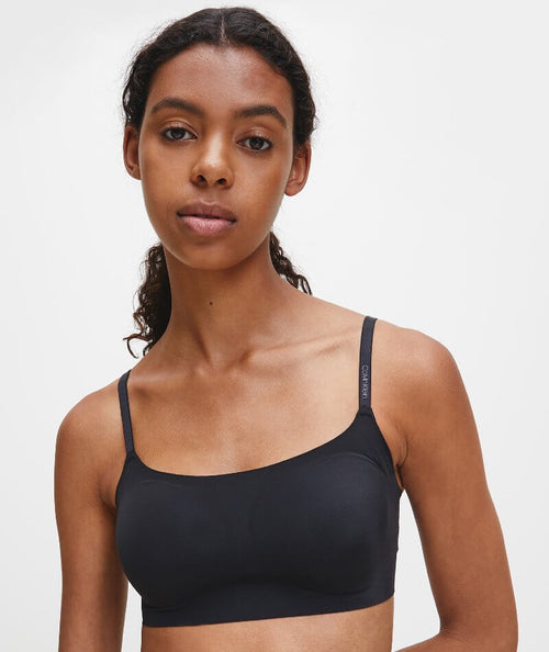Calvin Klein Invisibles Comfort Lightly Lined Retro Bralette - Black - Curvy