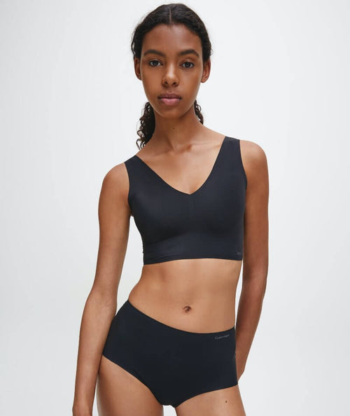 Calvin Klein Ladies' Lightly Lined Wirefree Bra, 2-pack BLACK/BARE