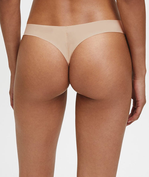 Calvin Klein Underwear Women's Invisibles Thong 3 Pack, BleachedDenim/Buff  Beige/Black, XS