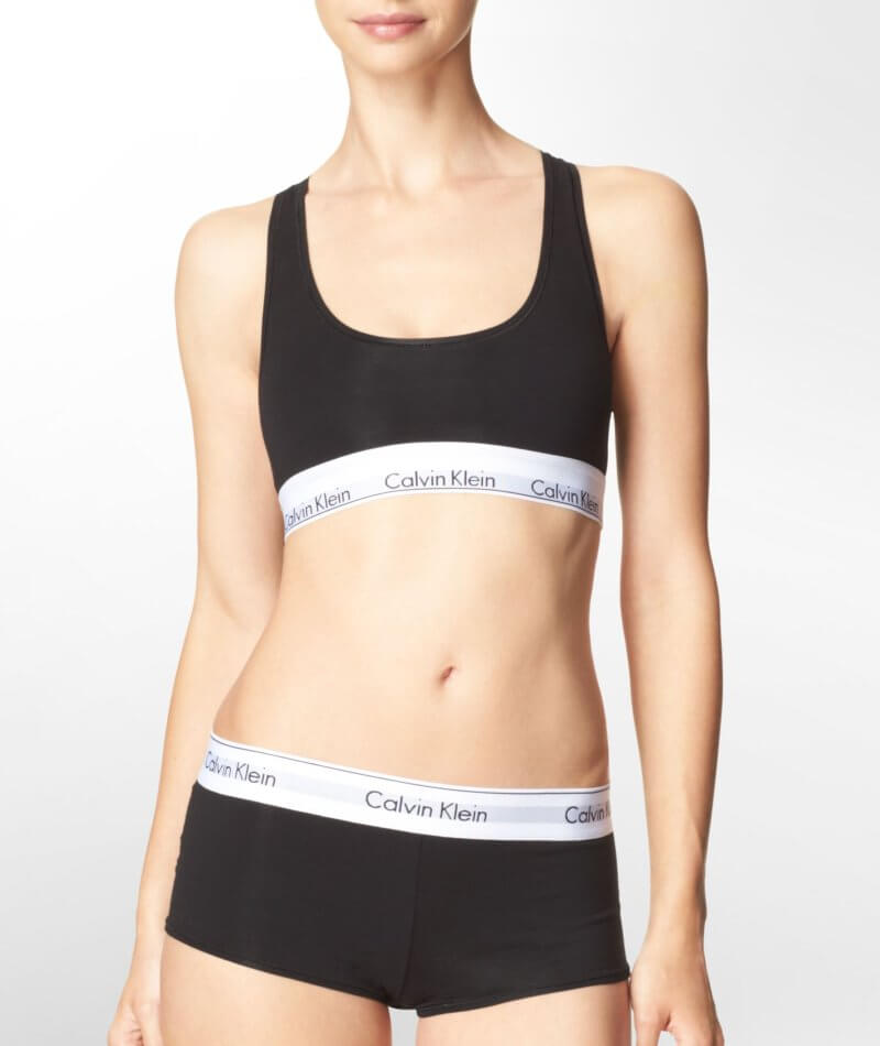 Calvin Klein Modern Cotton Unlined Bralette - Black - Curvy Bras