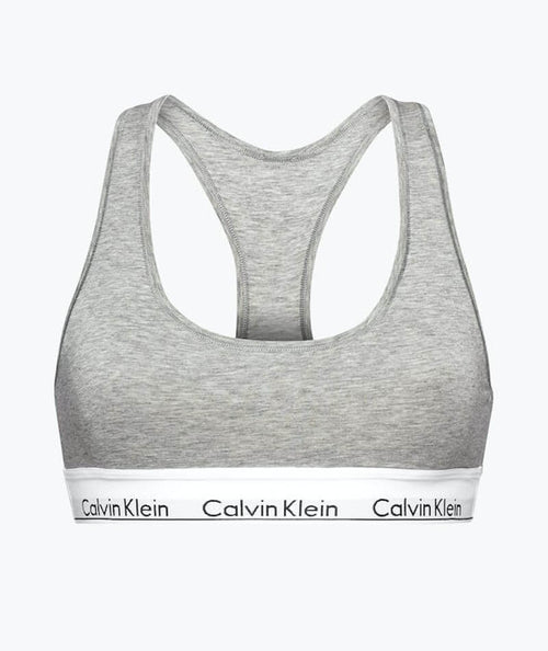 Grey - Cotton - Calvin Bralette Curvy Bras Klein Unlined Modern Heather