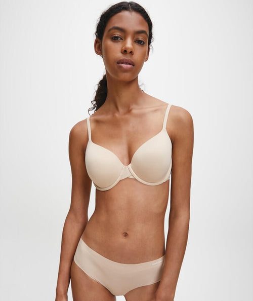Calvin Klein FRESH TAUPE Perfectly Fit Lightly Lined T-Shirt Bra, US 34C,  UK 34C