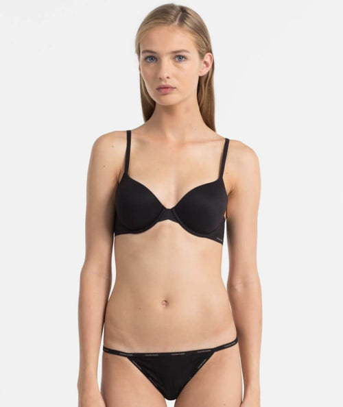 Calvin Klein Perfectly Fit Full Coverage T-Shirt Bra Black Size 36 D #F3837  