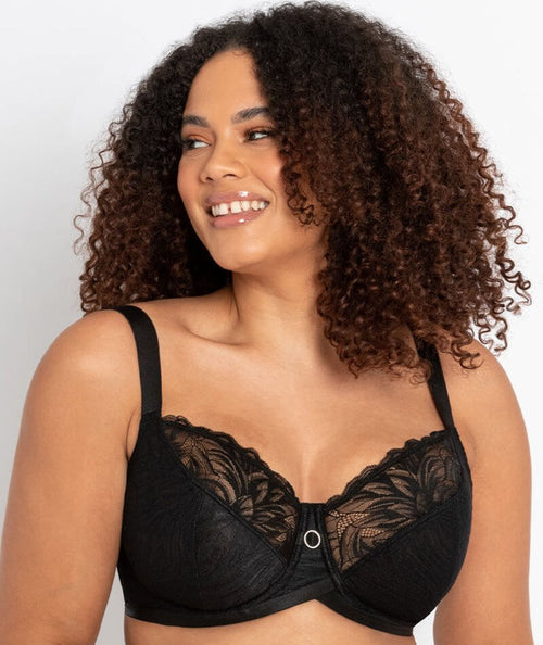 Lace balconette bra - Black - Ladies