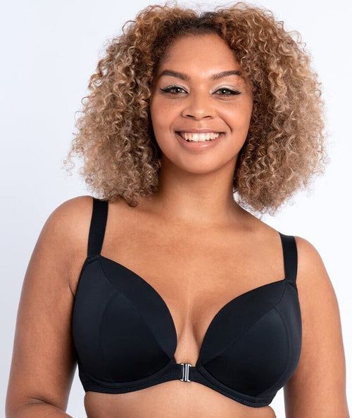 Buy Black Plus Size Non Padded Full Coverage Plunge Bra