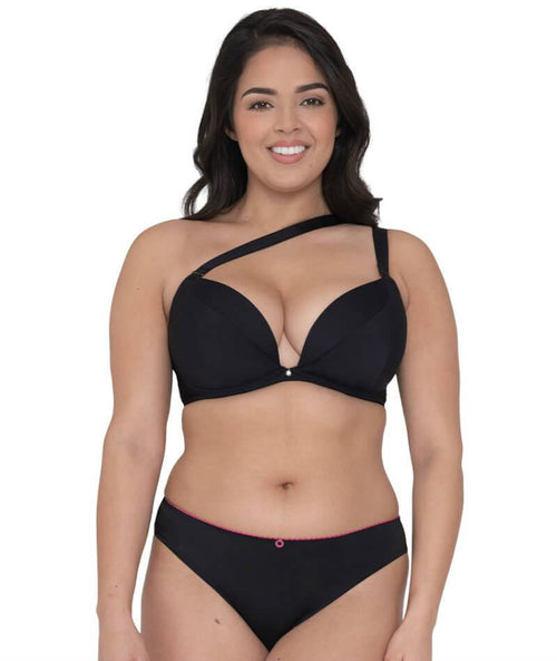 Curvy Kate Superplunge Kiss Padded Plunge Bra - Black - Curvy Bras