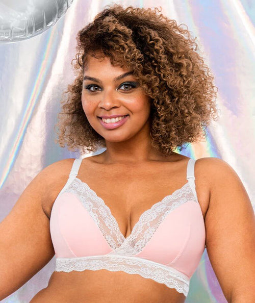 Curvy Kate Twice the Fun Reversible Wire-free Bralette - White/Pink