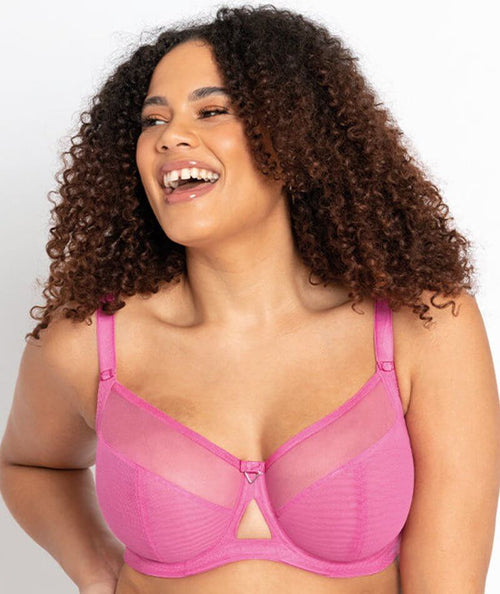 Curvy Kate Victory Wild Balcony Bra - Hot Pink/ Blush - Curvy Bras