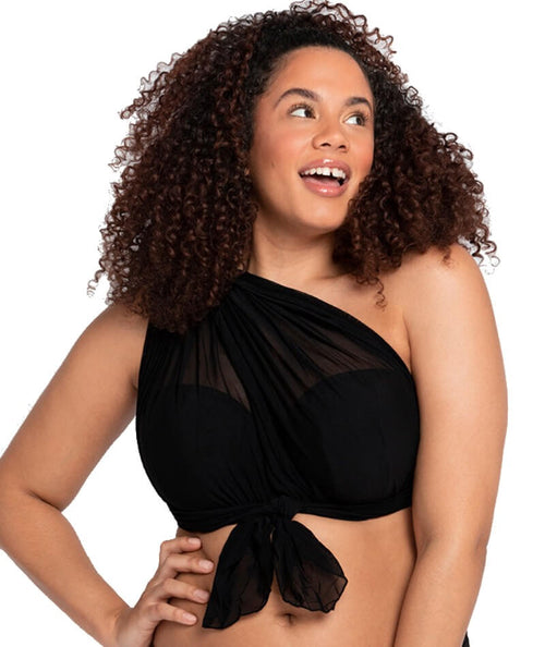 Curvy Kate Sheer Class Bandeau Bikini Top - Black - Curvy Bras