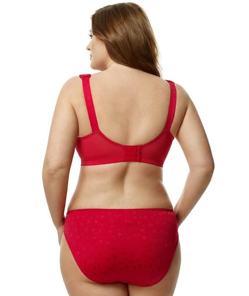 Women's Elila 1305 Jacquard Softcup Bra with Cushioned Straps (Red 34N)