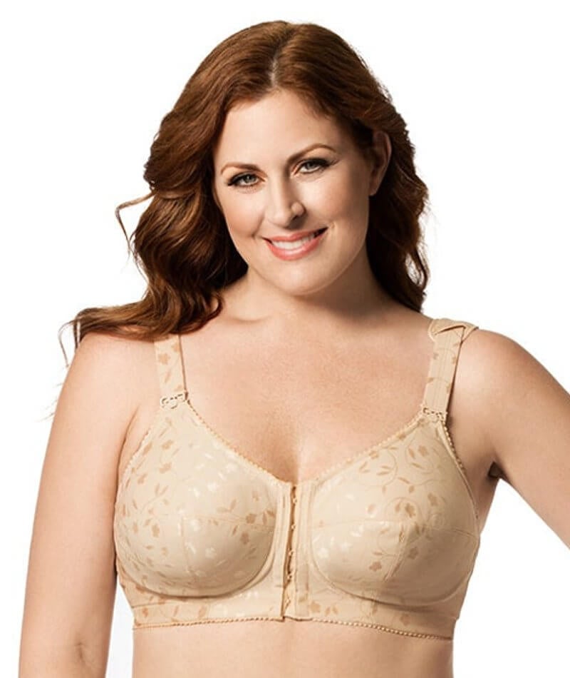 Elila Front Opening Wire Free Posture Bra Nude Curvy