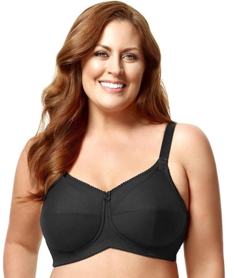 Elila Cotton Cup Wire-free Nursing Bra - Black - Curvy Bras