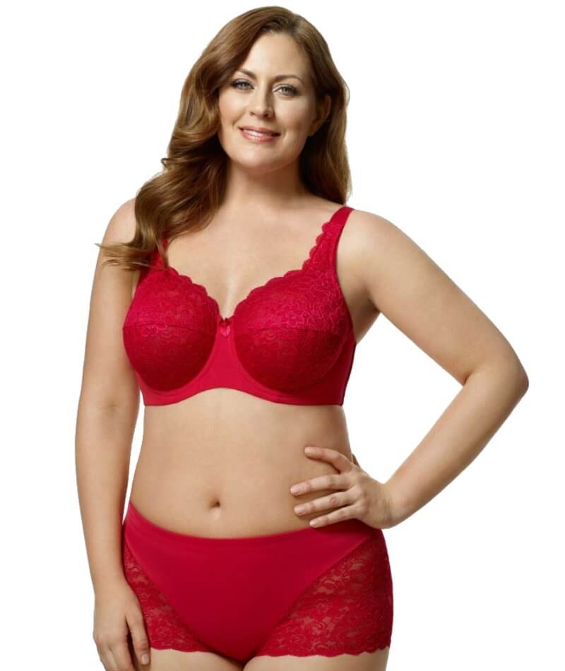 Elila Glamour Embroidery Underwire Bra in Burgundy FINAL SALE NORMALLY $88  - Busted Bra Shop