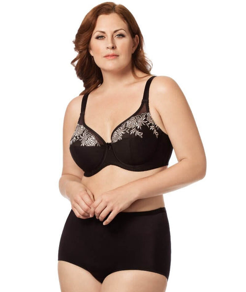 Elila Embroidered Microfiber Underwire Full Coverage Bra - 2401