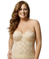 Elila Underwired Satin Strapless Longline - Nude - Curvy Bras