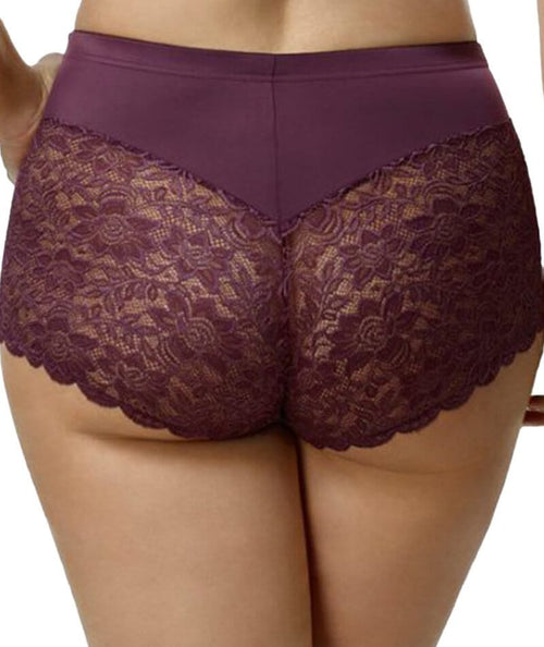 Elila Cheeky Stretch Lace Brief - Plum - Curvy Bras