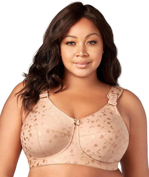 Elila Jacquard Wire-free Bra - Mocha - Curvy Bras