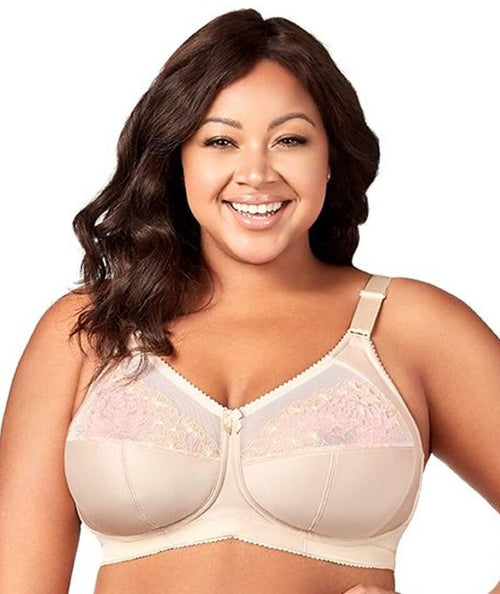 Elila Swiss Embroidered Soft Cup Wire-Free Bra - Nude - Curvy
