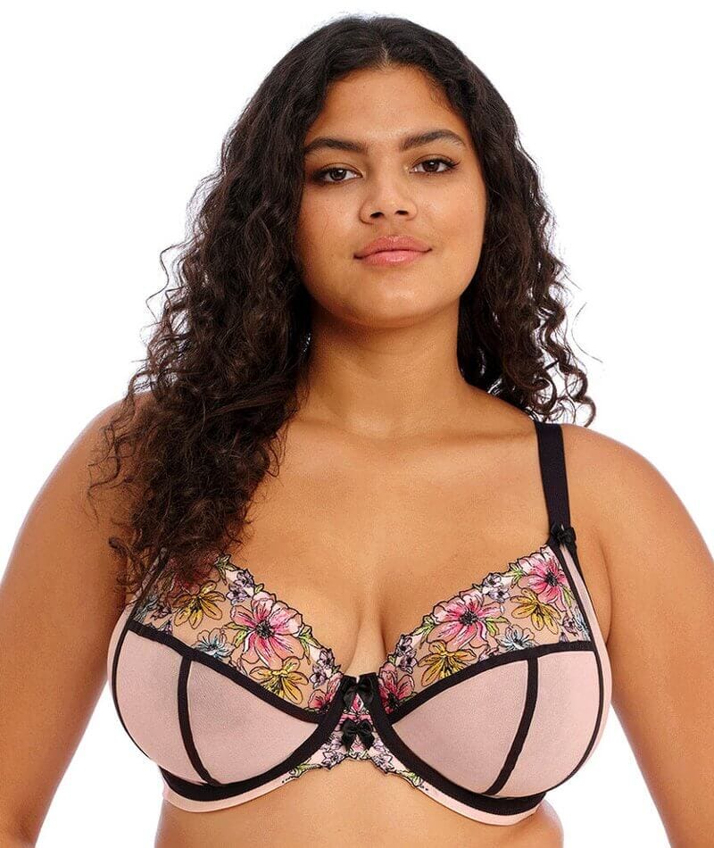 Womens Full Coverage Floral Underwire Non Padded Lace Bra Plus Size  Lingerie 40G Pink