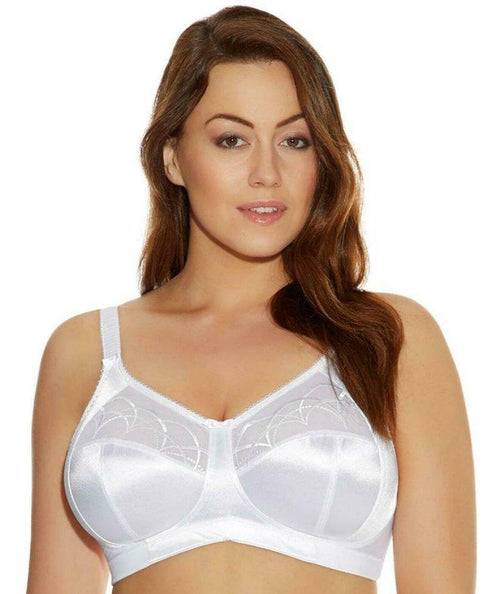 Elomi Womens Cate Wirefree Soft Cup Bra, 44DD, White