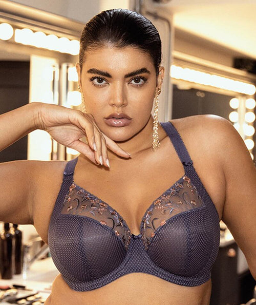 Elomi Charley Underwire Plunge Bra - Jet - Curvy Bras