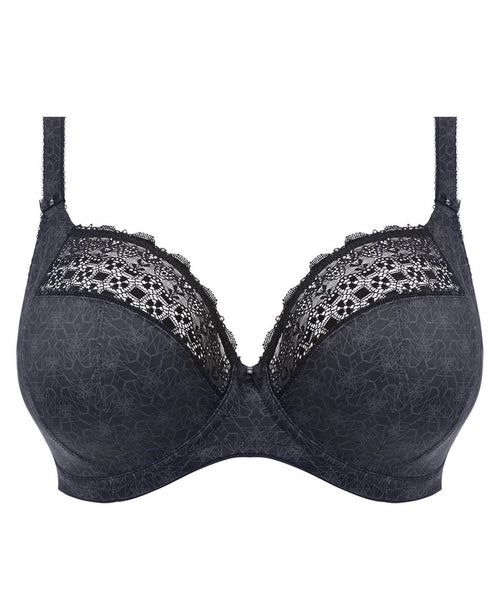 NWT $72 Elomi Roxanne Full Fit Underwire Plunge Bra in Black [ SZ US 38I ]  #L700