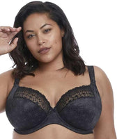 Elomi Lucie Banded Stretch Lace Plunge Underwire Bra (4490),32GG,Black at   Women's Clothing store