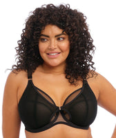 ELOMI LUCIE UNDERWIRED STRETCH PLUNGE BRA - BLACK