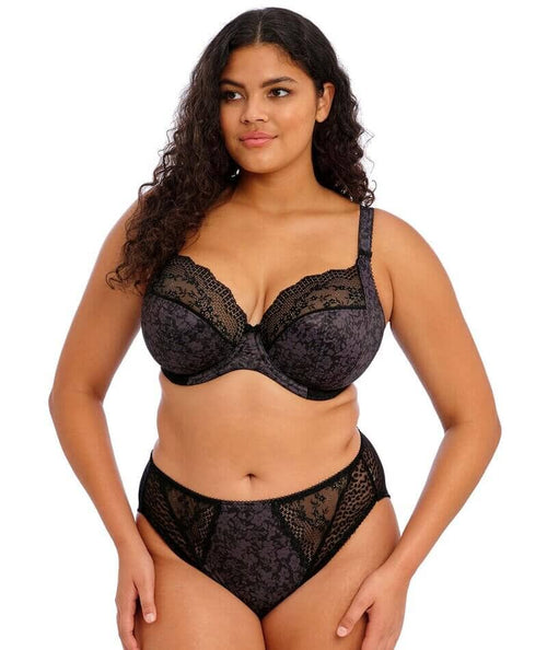 Elomi Lucie Underwire Stretch Plunge Bra - Black - Curvy Bras