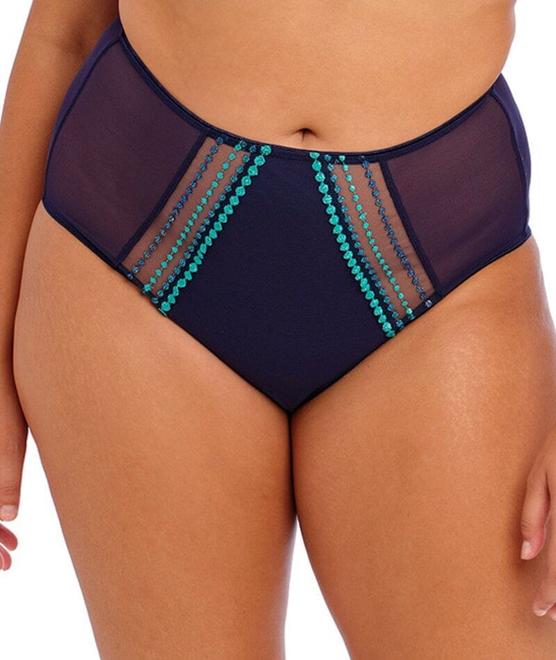 Siren Black Pearl High Waist Full Coverage Bikini Bottom