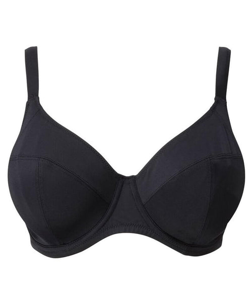 Elomi Indie Plunge Bikini Top, 36F, Black : : Clothing