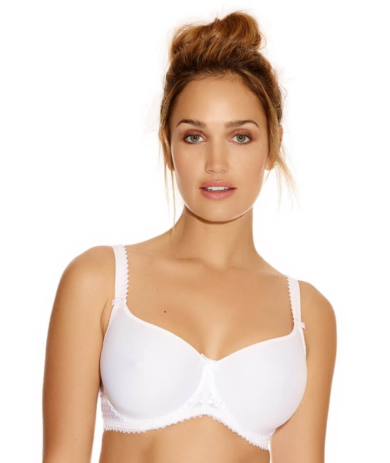 Fantasie Rebecca Moulded Spacer with Embroidery Underwired Bra - White -  Curvy Bras