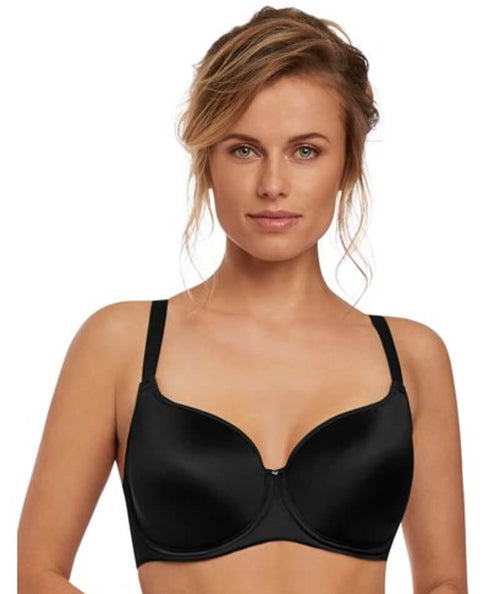 Elomi Smooth Underwire Moulded T-Shirt Bra - Black - Curvy