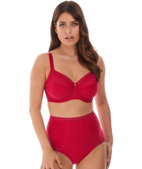 FANTASIE ANN-MARIE RED UNDERWIRE SIDE SUPPORT BRA & BRIEF SET SIZE 32E /  10E 